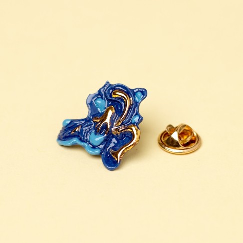 Porcelain Gold Leaf Pin, Van Gogh Irisses