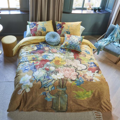 Duvet cover Bouquet of Vincent's flowers gold-tone, Beddinghouse x Van Gogh Museum