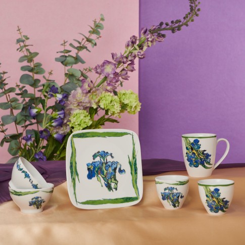 Van Gogh Porcelain bowl Irises decorative rim, by Catchii