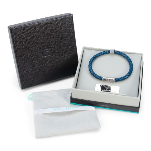 Leather braided bracelet in gift box