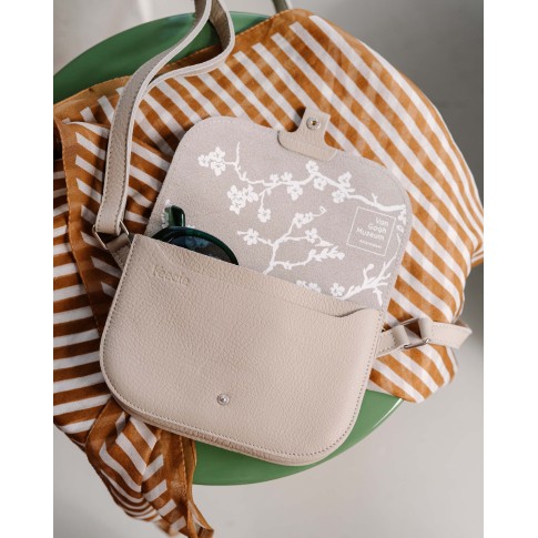 Crossbody bag cement leather Almond blossom - Keecie