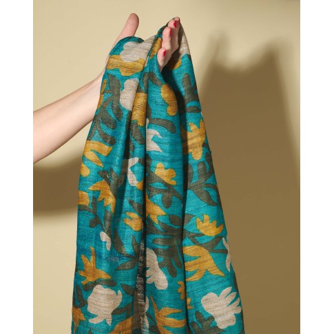 Van Gogh Handwoven silk scarf Almond Blossom