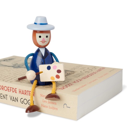 Van Gogh Wooden Puppet Self-Portrait with Grey Felt Hat