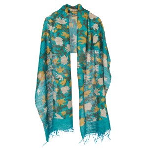 Van Gogh Handwoven silk scarf Almond Blossom