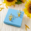 Van Gogh Flowerpot gemstone earrings Sunflowers, by Miccy’s