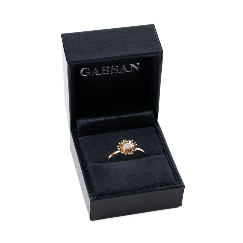Van Gogh Gassan Golden ring with 9 diamonds Sunflowers