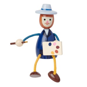 Van Gogh Wooden Puppet Self-Portrait with Grey Felt Hat