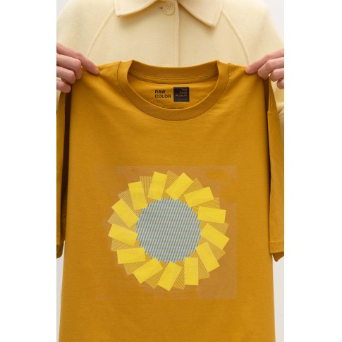 Camiseta Raw Color ocre Girasoles
