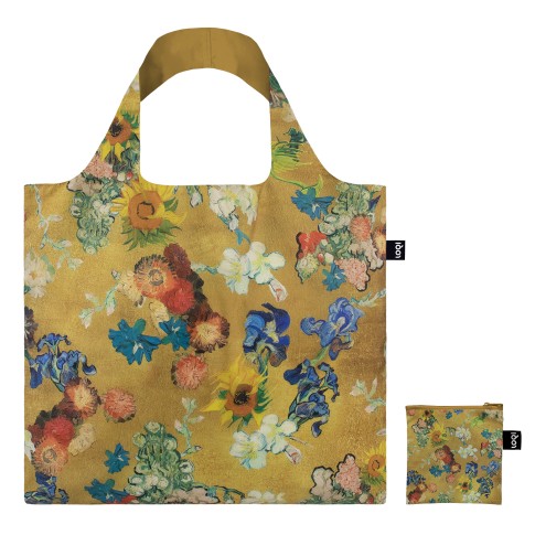 Bolsa LOQI x Van Gogh Museum, flores de Vincent de color dorado