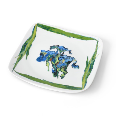 Plato de porcelana Van Gogh lirios y hojas, de Catchii